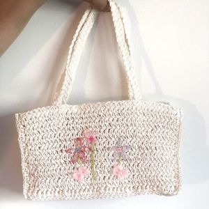 CUTE vintage /raffia summer purse!